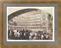 Большой театр в Москве. Внутреннее убранство. 1861г. Антикварная гравюра