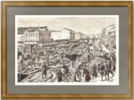 Фонтанка в Петербурге перед наступлением зимы. 1883г. Старинная оригинальная гравюра