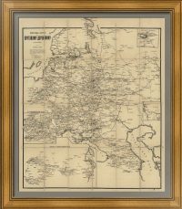 Карта железных и почтовых дорог России. 1901г . 85x71. Антикварный подарок в кабинет