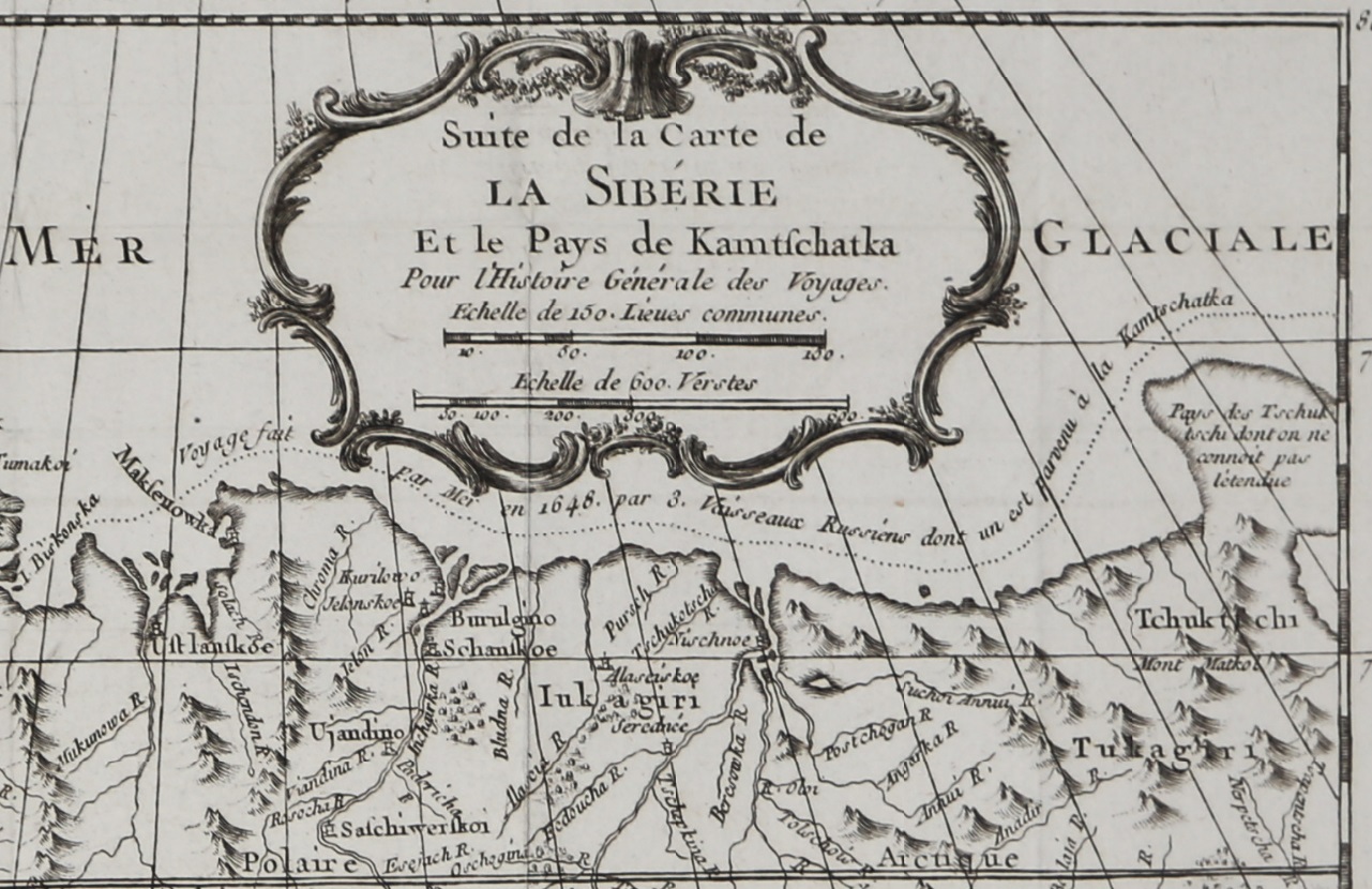 Сибирь и часть Камчатки. 1757г. Старинная оригинальная карта