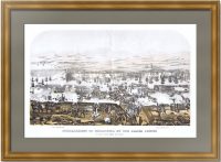Севастополь - бомбардировка союзниками. 1854г. Старинная литография. 29x43