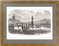 Открытие памятника императору Павлу в Гатчине в 1851 году. Тимм. 1853г. Гравюра
