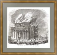 Пожар в Большом театре в Москве. 1853г. Антикварная гравюра