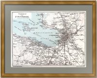 Петербург - карта окрестностей. 1901г .