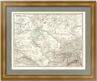 Средняя Азия. (Территория современного Казахстана) 1914г. Старинная карта