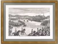 Майский парад на Марсовом поле в Петербурге. 1895г. Бролинг. Антикварная гравюра
