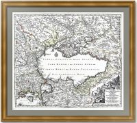 Чёрное море, Крым, война с Турцией. 1740г. Зойтер. Старинная карта