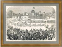 Москва, Петровский дворец, коронация Александра II. 1856г. Антонов. Антикварная гравюра