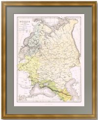 Российская империя - территориальный рост. 1860г. Старинная карта