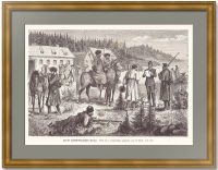 Русско-литовская граница. 1884г.  Старинная гравюра