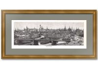 Москва. Вид на Кремль от Швивой горки. 1896г. Антикварная гравюра