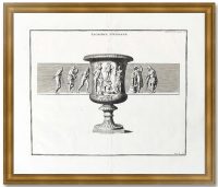 1722г. Ваза с жертвоприношением Ифигении. Старинная гравюра. Редкость!