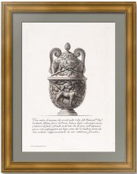 Пиранези. Мраморная ваза с волком. 1778г. Старинная гравюра