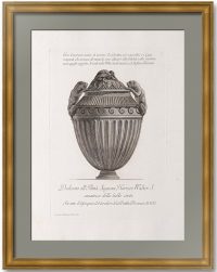 Пиранези. Мраморная ваза с собаками. 1778г. Старинная гравюра