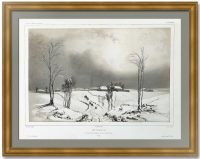 Мерлино с дороги из Смоленска в Красное. 1842г. По следам войны с Наполеоном. Антакварная литография.