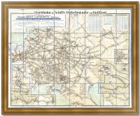 Россия - водное и железнодорожное сообщение, таможня. 1910г. Старинная карта. Редкость. 105x130!