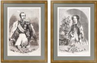 Александр II и Мария Александровна. 1864г. Антикварные гравюры Александр II и Мария Александровна. 1864г. Антикварные гравюры
