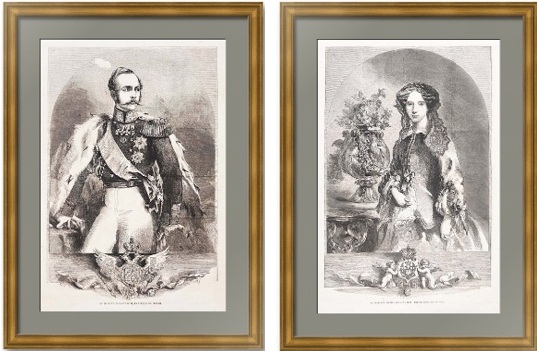 Александр II и Мария Александровна. 1864г. Антикварные гравюры Александр II и Мария Александровна. 1864г. Антикварные гравюры