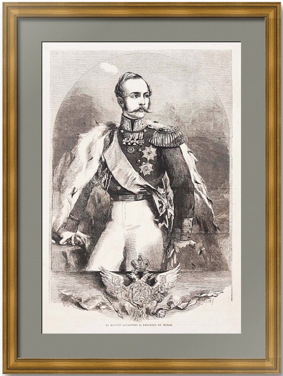 Александр II и Мария Александровна. 1864г. Антикварные гравюры Александр II и Мария Александровна. 1864г. Антикварные гравюры