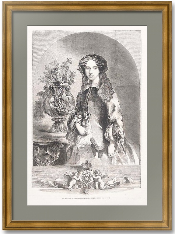 Александр II и Мария Александровна. 1864г. Антикварные гравюры Александр II и Мария Александровна. 1864г. Антикварные гравюры