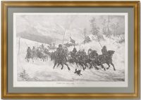 Золотой прогон - транспортировка золота в России. 1881г. Каразин. Старинная гравюра