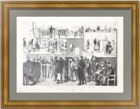 В паспортном столе Петербурга. 1884г. Антикварная гравюра В паспортном столе Петербурга. 1884г. Антикварная гравюра