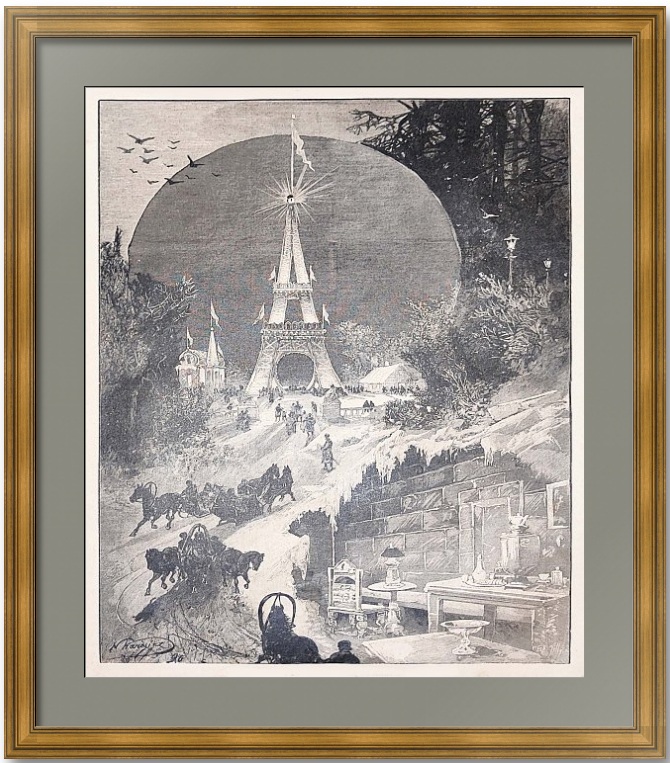Ледяная копия Эйфелевой башни в Петербурге. 1890г. Каразин/Тилли. Старинная гравюра Ледяная копия Эйфелевой башни в Петербурге. 1890г. Каразин/Тилли. Старинная гравюра