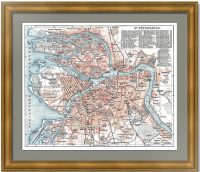 Петербург, оригинальный план. 1896г. Библиографический институт Петербург, оригинальный план. 1896г. Библиографический институт