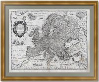 Европа. 1646г. Старинная редкая карта - антикварный подарок