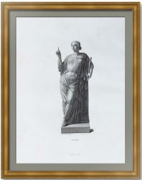 Древнегреческая мифология. Эвтерпа - муза музыки. 1817г. Старинная гравюра