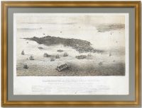 Кронштадт с высоты птичьего полёта. 1854г. Старинная литография Кронштадт с высоты птичьего полёта. 1854г. Старинная литография