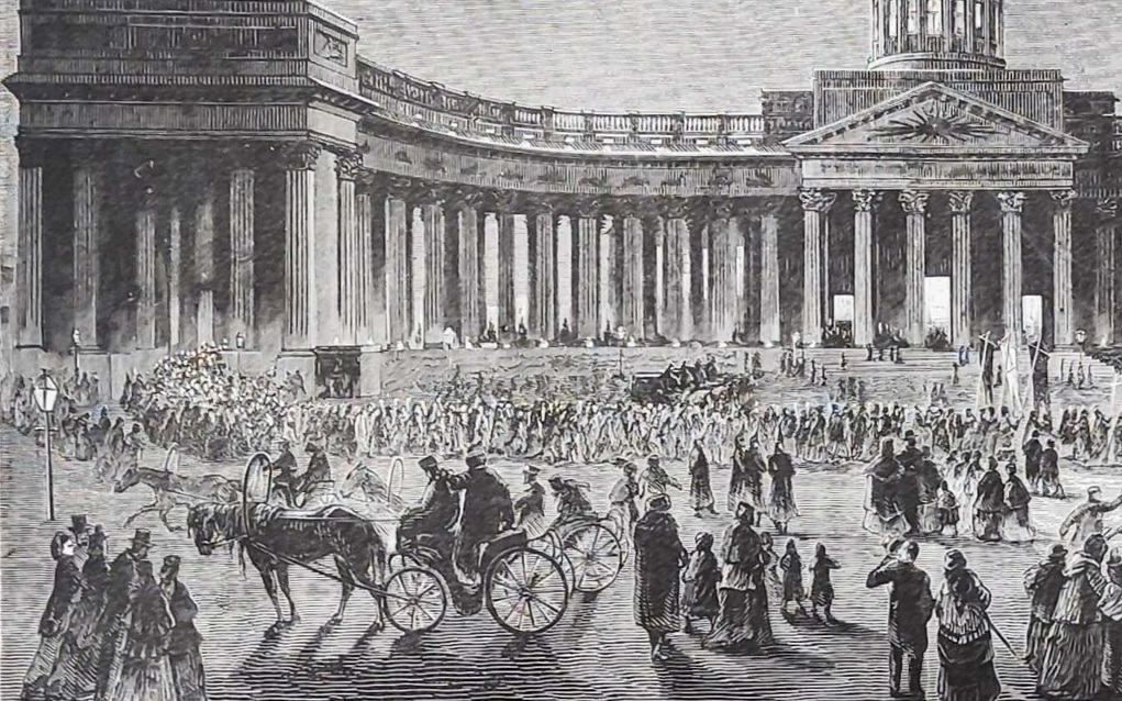 Казанский собор. 1874г. Бролинг. Антикварная гравюра Казанский собор. 1874г. Бролинг. Антикварная гравюра