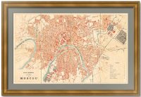 Москва, план города дублированный. 1886г. План Москвы XIX века - антикварный подарок
