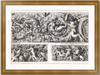 Барочные орнаменты с путти. Фризы. Лепотр. 1657г. Старинная гравюра. Редкость.