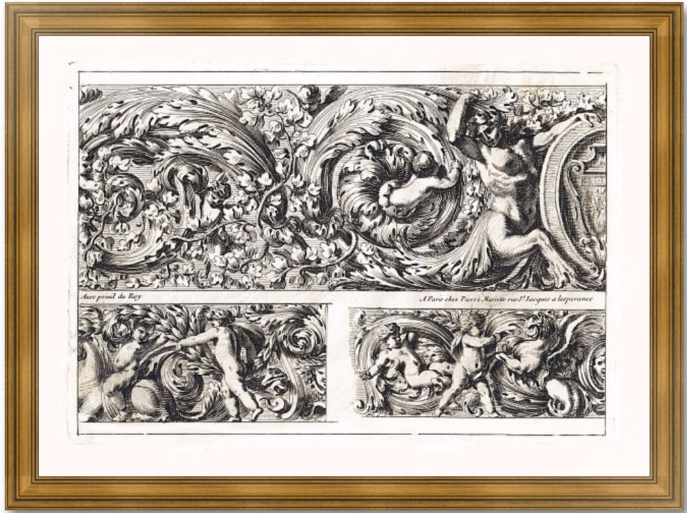 Барочные орнаменты с путти. Фризы. Лепотр. 1657г. Старинная гравюра. Редкость. Барочные орнаменты с путти. Фризы. Лепотр. 1657г. Старинная гравюра. Редкость.