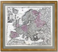 Европа - владычица христианского мира. 1730г. Зойтер. Старинная карта - музейный экземпляр