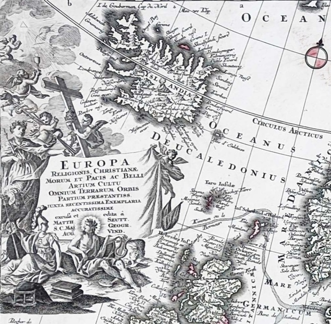 Европа, владычица христианского мира. 1730г. Зойтер. Старинная карта - музейный экземпляр Европа, владычица христианского мира. 1730г. Зойтер. Старинная карта - музейный экземпляр