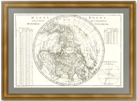 Северное полушарие и Северный морской путь. Старинная карта. 1787г. Музейный экземпляр. Северное полушарие и Северный морской путь. Старинная карта. 1787г. Музейный экземпляр.