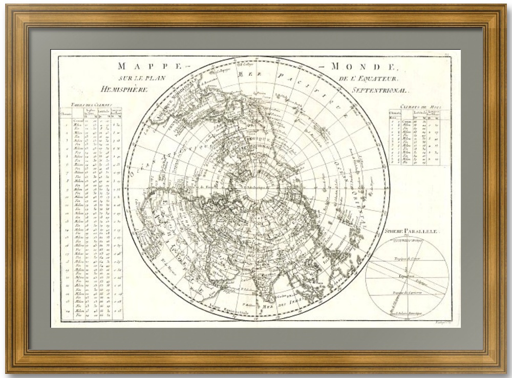 Северное полушарие и Северный морской путь. Старинная карта. 1787г. Музейный экземпляр. Северное полушарие и Северный морской путь. Старинная карта. 1787г. Музейный экземпляр.