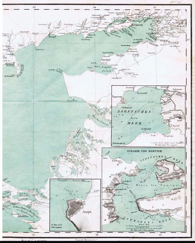 Азовское море. Генеральная карта. 1855г. В реставрации Азовское море. Генеральная карта. 1855г. В реставрации