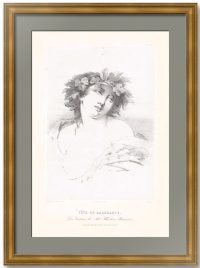 Грёз. Вакханка. 1860г. Старинная литография - антикварный подарок