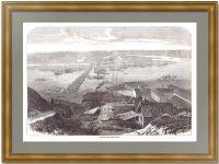 Нижний Новгород 1864г. Антикварная гравюра. 26x38