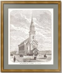 Немецкая реформатская церковь в Петербурге (ДК Связи). 1871г. Старинная гравюра
