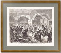 Апраксин двор в Петербурге. 1876г. Бролинг. Антикварная гравюра Апраксин двор в Петербурге. 1876г. Бролинг. Антикварная гравюра