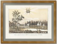 Соловецкий остров, Савватиевский скит. 1876г. Старинная редкая литография.