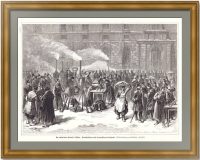 Московско-киевский вокзал в Москве. 1877г. Бролинг. Антикварная гравюра