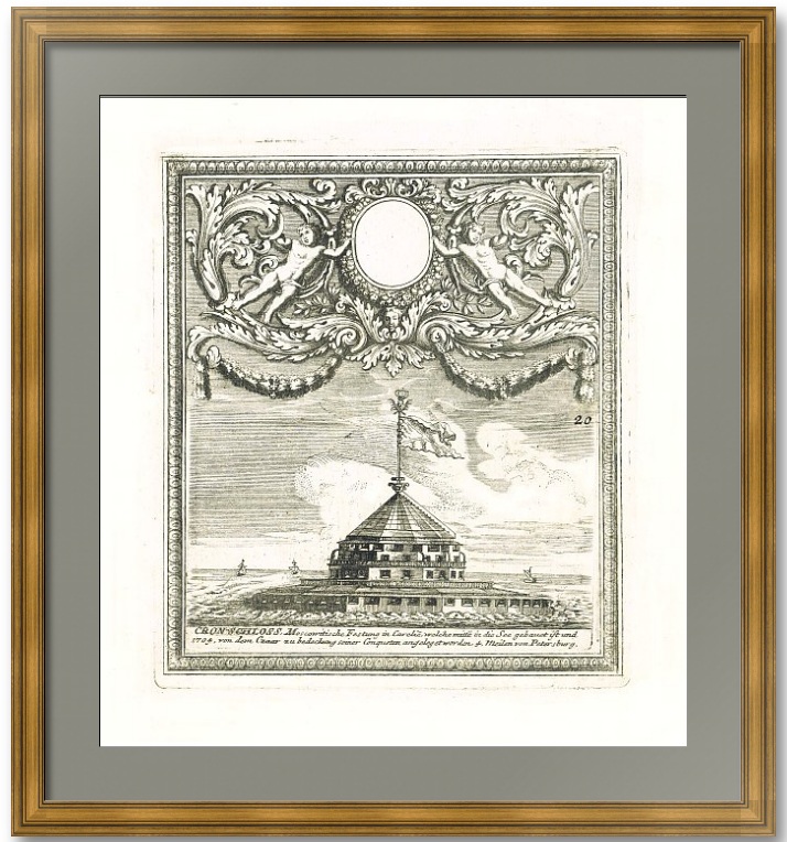 Кроншлот. 1720г. Зубов/Боденер. Старинная гравюра Кроншлот. 1720г. Зубов/Боденер. Старинная гравюра