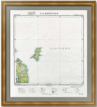 Коневец, Ладожское озеро. 1928г. Оригинальная историческая карта Коневец, Ладожское озеро. 1928г. Оригинальная историческая карта