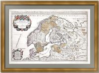 Россия и Скандинавия. 1692г. Сансон/Жайо (58x89!). Старинная карта Россия и Скандинавия. 1692г. Сансон/Жайо (58x89!). Старинная карта