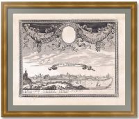 Нарва с ингерманландской стороны. 1704г. Боденер по Олеариусу. Старинная гравюра